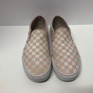 Vans Asher Women Size 11 Pale Pink & White Checkerboard Low Top pre-owned